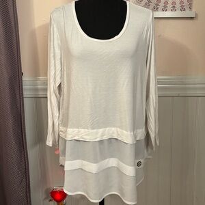 Michael Kors White Layered Tunic Top